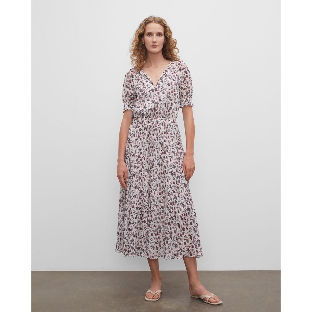 NWT Club Monaco modern floral pleated dress